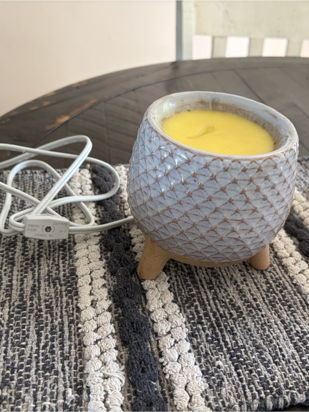 Scentsy Blue-Gray Textured Tripod Wax Warmer
